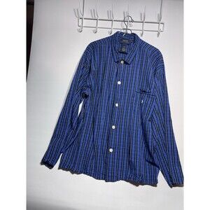 polo ralph lauren Pajama shirt men Size Large Blue Plaid